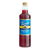Torani Sugar-Free Raspberry Flavoring / Fruit Syrup Plastic Bottle 1 Liter - 6/Case