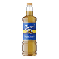 Torani Sugar-Free French Vanilla Flavoring Syrup Plastic Bottle 1 Liter - 6/Case