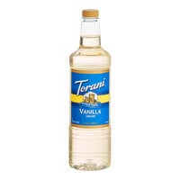 Torani Sugar-Free Vanilla Flavoring Syrup Plastic Bottle 1 Liter - 6/Case