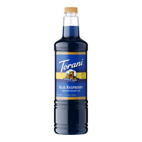 Torani Sugar-Free Blue Raspberry Flavoring / Fruit Syrup Plastic Bottle 1 Liter
