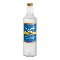 Torani Sugar-Free Peppermint Flavoring Syrup Plastic Bottle 1 Liter - 6/Case