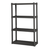 Sterilite 34 1/2" x 14 1/2" x 57 1/8" Flat Gray Solid 4-Shelf Storage Unit 01643V01