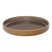 Ariane Freckles 8 1/4" Brown Round Raised Rim Porcelain Plate - 4/Case