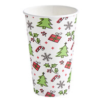 Choice 16 oz. Christmas Print Single Wall Paper Hot Cup - 1,000/Case