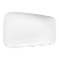Ariane Vital Rectangle 11 7/16" x 6 1/8" Ivory Asymmetric Rectangular Porcelain Coupe Platter - 6/Case