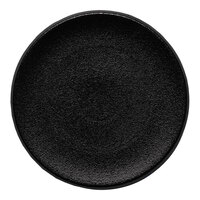 Ariane Slide 10 5/8" Black Round Porcelain Coupe Plate - 6/Case
