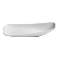 Ariane Vital Rectangle 6" x 3" Ivory Asymmetric Rectangular Porcelain Coupe Plate - 12/Case