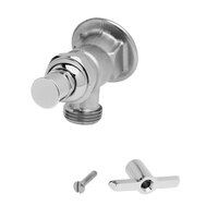 T&S B-0731 Wall Mount Sill Faucet with 3 5/8" Spout, 9.1 GPM Garden Hose Outlet, Tee Handle, and Key Stop