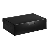 Baker's Lane 14" x 10" x 4" Black Quarter Sheet Cake / Bakery Box - 100/Bundle
