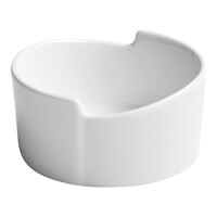 Ariane Miniature 3.38 oz. Ivory Round Porcelain Coupe Bowl with Asymmetric Notched Rim - 18/Case