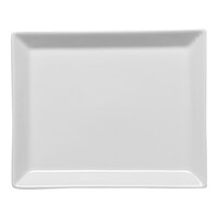 Ariane Panorama 6 5/16" x 5 1/8" Ivory Rectangular Porcelain Coupe Platter - 12/Case