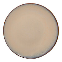 Ariane Splash Beige 11 7/16" Beige Round Slanted Porcelain Coupe Flat Plate - 6/Case