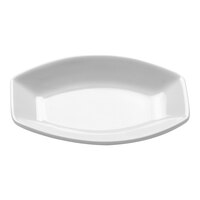 Ariane Miniature 4" x 3" Ivory Asymmetric Rectangular Porcelain Coupe Plate - 18/Case