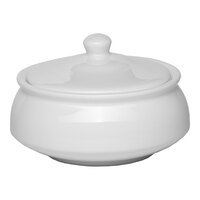 Ariane Buffet 28.75 oz. Ivory Round Porcelain Soup Bowl with Lid - 2/Case