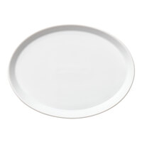 Bauscher Smart from BauscherHepp 11" x 8 5/16" Bright White Oval Raised Rim Flat Porcelain Coupe Platter - 6/Case