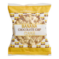 Elk Village Bakery Individually Wrapped Vegan Banana Chocolate Chip Crumb Cake 4.25 oz. - 27/Case