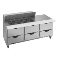 Beverage-Air SPED72HC-18M-6 Elite Series 72" 6 Drawer Mega Top Refrigerated Sandwich Prep Table