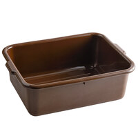 Tablecraft 1537BR Brown 20" x 15" x 7" Polyethylene Plastic Bus Tub