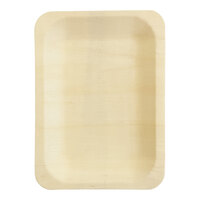 VerTerra 8" x 6" Rectangular Alpine Birch Wood Plate - 300/Case