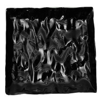 Fineline Tiny Temptations 2 1/2" Square Black Plastic Mini Cocktail Plate - 120/Case