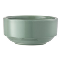Libbey Porcelana Color 10.5 oz. Moss Stackable Round Porcelain Bowl - 36/Case