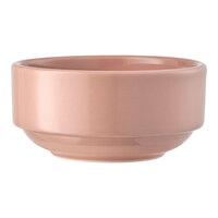 Libbey Porcelana Color 10.5 oz. Coral Stackable Round Porcelain Bowl - 36/Case