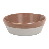 Front of the House Mezze® 26 oz. Cinnamon Two-Tone Round Porcelain Bowl - 6/Case