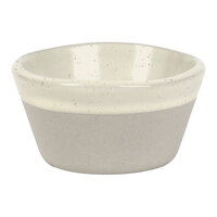 Front of the House Mezze® 3 oz. Sesame Two-Tone Round Porcelain Ramekin - 12/Case