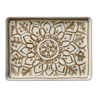 Heart & Soul Soulmate 9 1/4" x 6 7/8" Rectangular Sienna Porcelain Platter - 6/Case