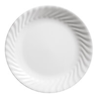 Corelle Premium Brisas 7 1/2" Round Glass Bright White Plate with Embossed Rim - 24/Case