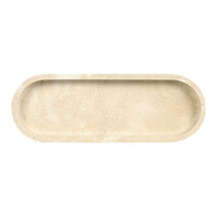 room360 Casablanca 10" x 3 1/2" Sandstone Oval Resin Amenity Tray RTR044BER12 - 6/Case