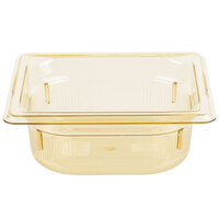 Vollrath 9062410 Super Pan® 1/6 Size Amber High Heat Plastic Food Pan - 2 1/2" Deep