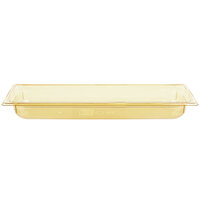 Vollrath 9052410 Super Pan® 1/2 Size Long Amber High Heat Plastic Food Pan - 2 1/2" Deep