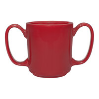 Tuxton TuxCare Healthcare 8.5 oz. Cayenne China Mug with 2 Handles - 24/Case