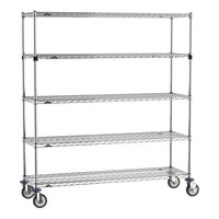 Metro Super Erecta EZ-ADD 18" x 60" Chrome 5-Shelf Mobile Shelving Unit with 63" Posts