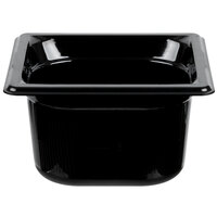 Vollrath 9064420 Super Pan® 1/6 Size Black High Heat Plastic Food Pan - 4" Deep