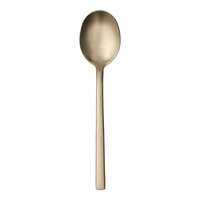 Libbey Elexa Satin OR 8 1/8" 18/0 Gold Stainless Steel Heavy Weight Dessert Spoon - 36/Case