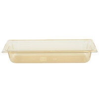 Vollrath 9054410 Super Pan® 1/2 Size Long Amber High Heat Plastic Food Pan - 4" Deep