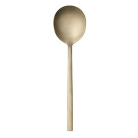 Libbey Elexa Satin OR 7" 18/0 Gold Stainless Steel Heavy Weight Bouillon Spoon - 36/Case