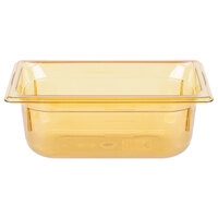 Vollrath 9044410 Super Pan® 1/4 Size Amber High Heat Plastic Food Pan - 4" Deep