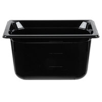 Vollrath 9046420 Super Pan® 1/4 Size Black High Heat Plastic Food Pan - 6" Deep