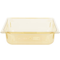 Vollrath 9024410 Super Pan® 1/2 Size Amber High Heat Plastic Food Pan - 4" Deep