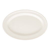 10 Strawberry Street Crism 14 5/16" x 9 7/8" Oval White Porcelain Platter - 6/Case