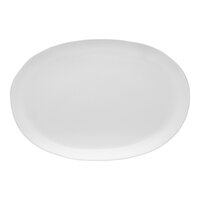 10 Strawberry Street Matte Wave 16" x 11" Oval White Stoneware Platter - 8/Case