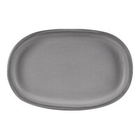 10 Strawberry Street Ginza 8 1/4" x 5 1/8" Oval Charcoal Stoneware Platter - 48/Case