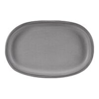 10 Strawberry Street Ginza 12 1/4" x 7 1/2" Oval Charcoal Stoneware Platter - 18/Case