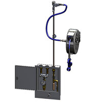 T&S B-2339-02 30' Enclosed Hose Reel and Control Cabinet with Rear Trigger Water Gun, Check Valves, Thermometer, Water Hammer Arrestor, and Vacuum Breaker