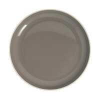 Homer Laughlin Ivory Woodland from Steelite International 6 5/8" Round Truffle Gray China Coupe Plate - 24/Case