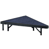 National Public Seating SP488C Portable Stage Pie Unit with Blue Carpet - 48" x 8"