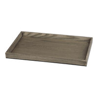 Smart Buffet Ware T-Collection by Front of the House 20 3/4" x 12 3/4" x 1 1/2" Full Size Truffle Wood Serving / Display Tray